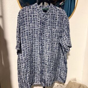 Stylish Navy Patterned Men's Shirt